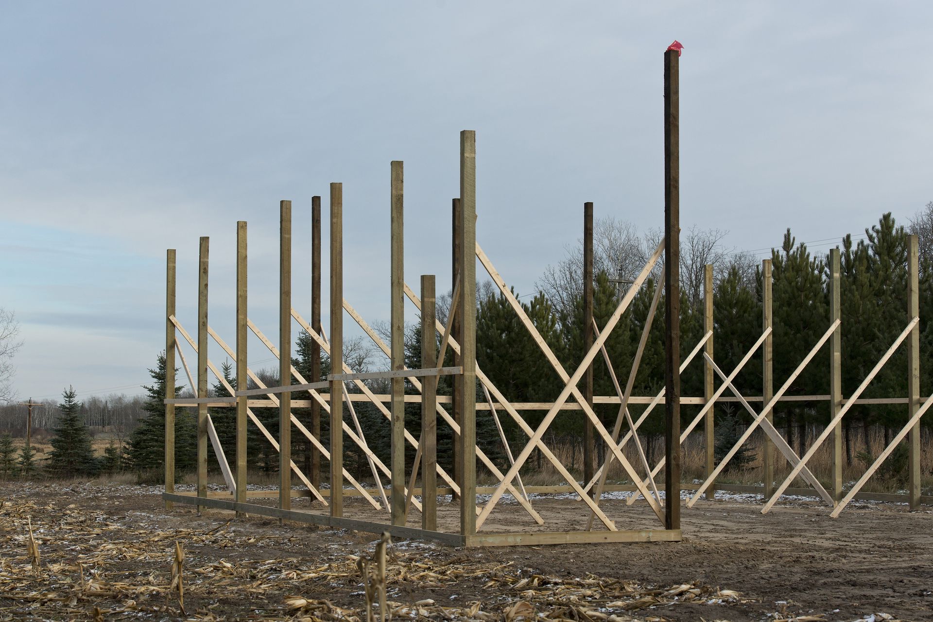 Columns; Pole; Barn